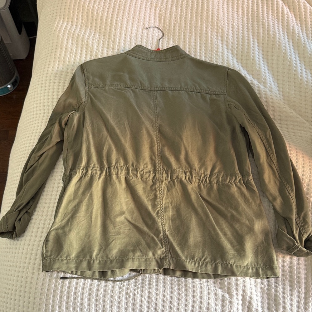 Loft Olive Utility Jacket With Button Accents - image 3